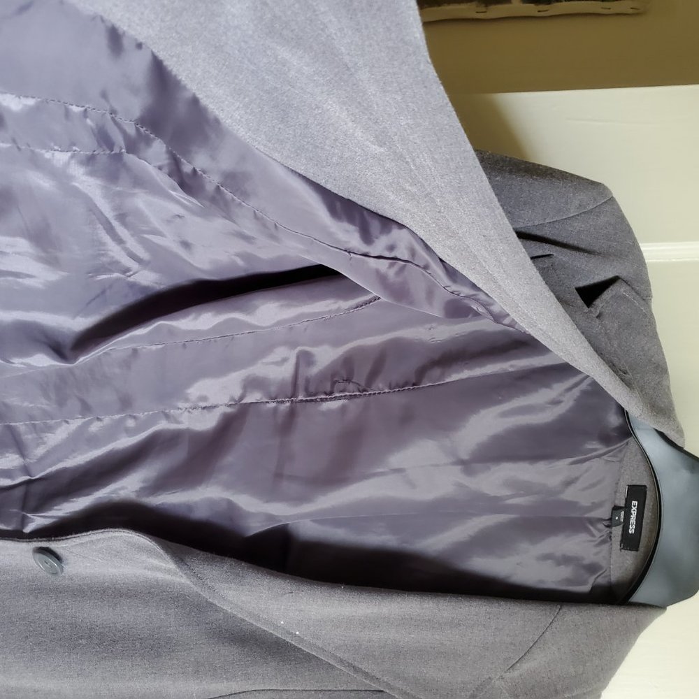 Women's Express, Fully Lined Light Grey Work Blaz… - image 3